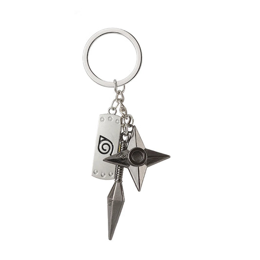New Anime Kunai Shuriken Konoha Ninja Keychain for Car Keys Bag Backpack Trinkets Keyring Accessory Gifts
