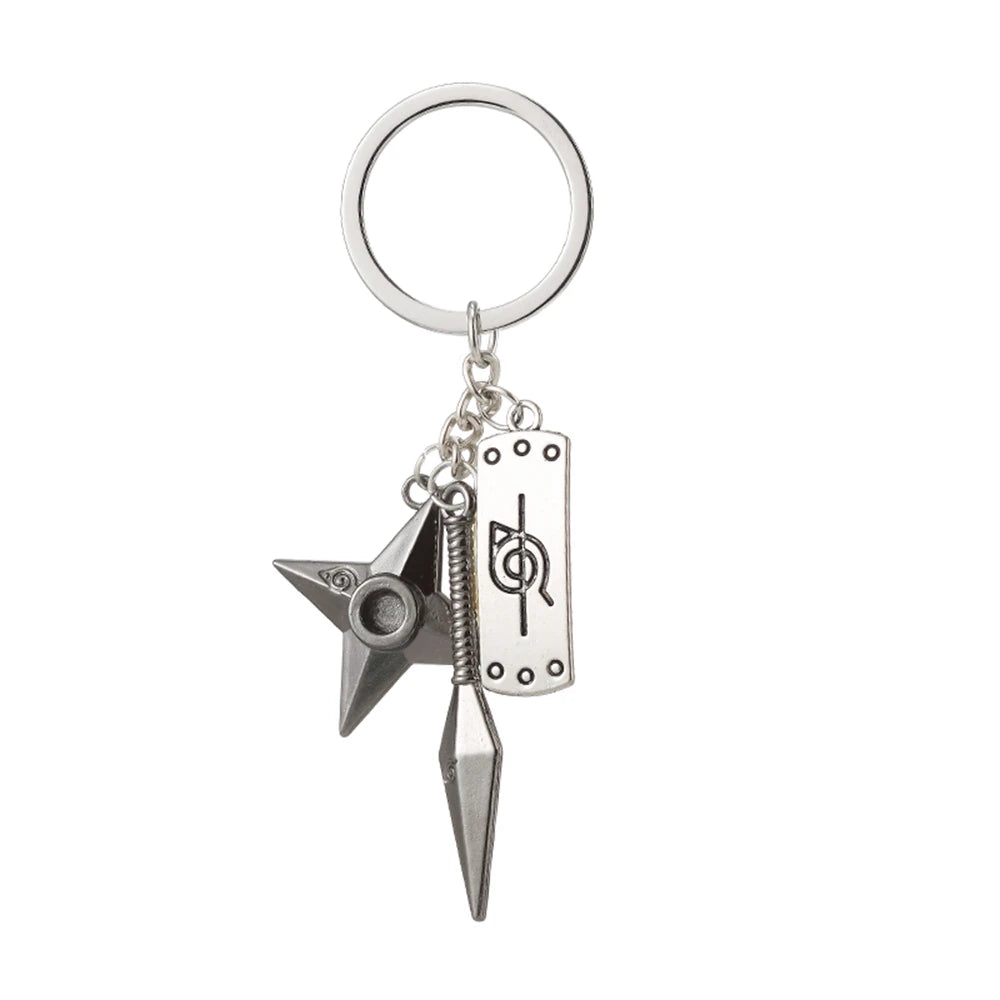 New Anime Kunai Shuriken Konoha Ninja Keychain for Car Keys Bag Backpack Trinkets Keyring Accessory Gifts